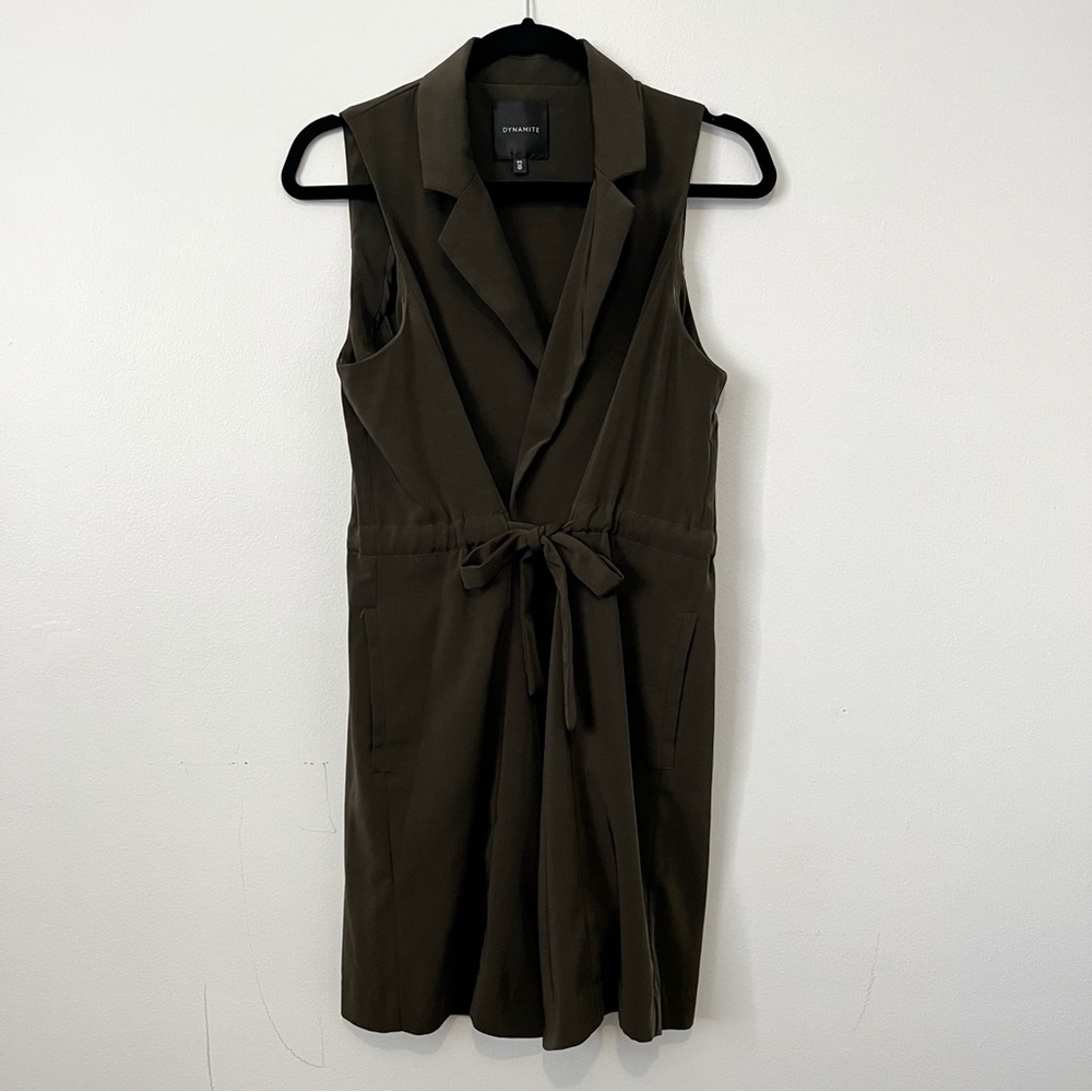 Dynamite Olive Green Midi Cardigan